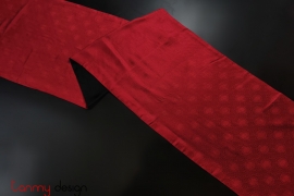 Red and black two layer long silk scarf